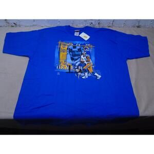 Vintage Kurt Warner St Louis Rams Blue Pro Player T Shirt XXL NWT! Deadstock